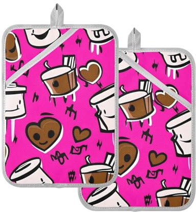 Presine da cucina resistenti al calore, a forma di cuore, colore bianco, per cucina, con tasche, presine calde, cuscinetti per forno, confezione da 2
