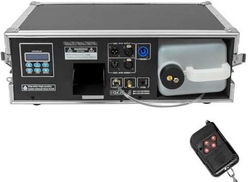 Machine à brouillard portable, pour scène basse, télécommande de 10 m, brumisateur de fumée à glace carbonique 3 L avec écran LCD, étui de transport, pour scènes de mariage en intérieur