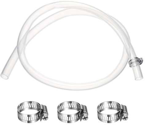 QUARKZMAN Tuyau En Silicone, 0.39 ID. 0.59 OD. 3.28 Ft Longeur Tuyau Transparent Avec Colliers Tuyau En Silicone Haute Temperature Pour Transfert D'Eau Et D'Huile, Transparent