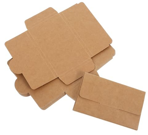 Parliky Caja Organizadora para Tarjetas de Visita de Papel Kraft 350g Tamaño 105X65X5Mm Tarjetero Portátil Capacidad para 30 Unidades Estuche Práctico para Oficina y Escritorio