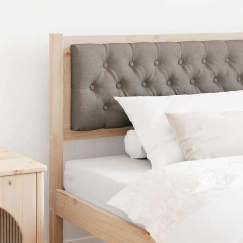 Owoxanthellate Bettkopfteil 105 cm Braun Taupe Massivholz Kiefer Modernes Design Atmungsaktives Wandkissen Kopfteil für Schlafzimmer Bequeme Rückenstütze Einfache Montage