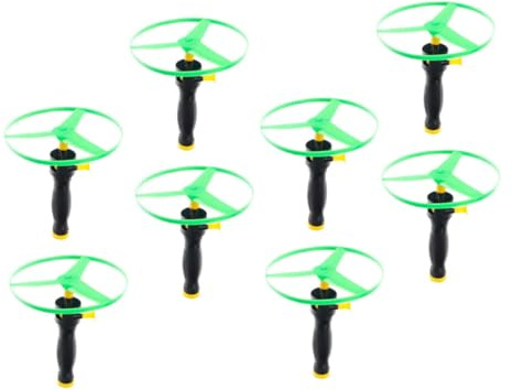 CORHAD 8 Piezas Disco Volador Giratorio para Niños Mango Ergonómico, Material Ecológico, Juego Interactivo al Aire Libre para Desarrollo Motor y Control de Vuelo Color Aleatorio