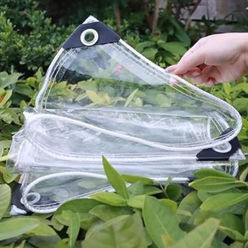 Telo Impermeabile In PVC Trasparente Con Occhielli, Telone Trasparente Resistente, 450 G/M², Impermeabile E Antipolvere, Per Giardino, Gazebo Clear,1 * 1.5m