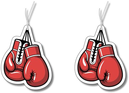 2x Duftbaum mit Boxhandschuhe Motiv, Wagen lustig Duftspender, Duftbaum Auto tuning, Lufterfrischer, Duftanhänger Auto Set, Autoduft, Scherzartikel,