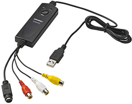 TerraTec Grabby USB 2.0 ljud/videoomvandlare – digitalisera och redigera videor från alla analoga källor inklusive VCR VHS DVD, 10620