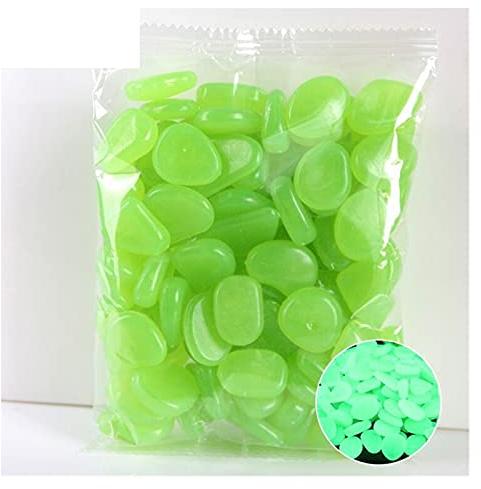 Dekosteine Kieselsteine 100 stücke Glühen in den dunklen Kieseln Glühsteinen Felsen Leuchtkieselkiesel für Outdoor-Dekor Garten Rasen Yard Aquarium Gehweg Aquary Tank ( Color : Green , Size : 500pcs )