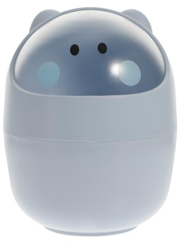 Ciieeo Kawaii Tischmülleimer Mit Deckel Süßer Und Praktischer Abfalleimer Für Büro Schlafzimmer Und Küche Robuster Langlebiger Papierkorb Für Täglichen Gebrauch Blau