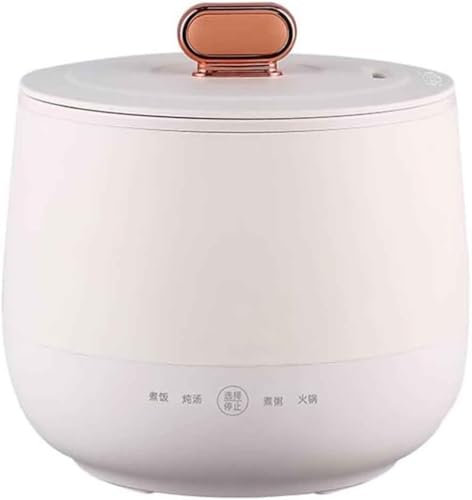 WCQSYY Olla Arrocera Pequeña, Mini Olla Arrocera Eléctrica De 1,8 L con Olla Antiadherente para 1-2 Personas, 4 Funciones Multicocción para Hacer Arroz, Sopa, Gachas, Pasteles,Blanca