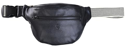 GERMANUS Gürteltasche Fred Crossbody Bag, Bum Bag, Bauchtasche, Umhängetasche, Tasche Kunstleder Schwarz