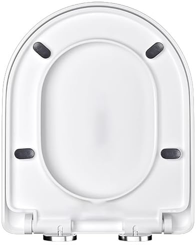 Abattant WC haut de gamme en forme de U/V/O avec fermeture amortie facile à nettoyer et couvercle à libération rapide Blanc Idéal pour les hôtels et les salles de bains Grand design carré pour plus de