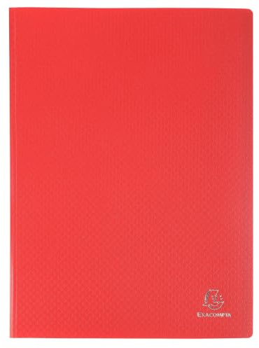 Exacompta - Réf. 85105E - 1 Protège-documents OPAK - 100 pochettes grainées antireflet - 200 vues - pour format A4 - dimensions 24 x 32 cm - couverture en polypro souple - couleur rouge