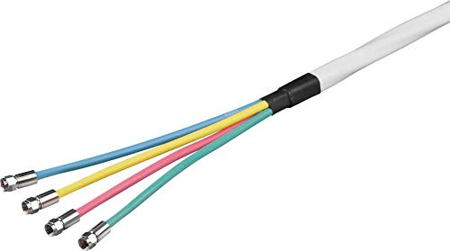 Goobay 67330 80 dB Quattro koax antennkabel set, 2x skärmad, CCS, 10 m, 2 x skärmad CCS-kabel för Quattro LNB-anslutning inkl. 4 x F-kontakt