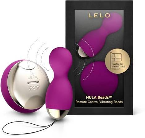 LELO Hula Beads, Twisting, Turning and Vibrating Pleasure Beads (Kegel Balls for Women) Vibrator Egg Ben Wa Balls Bullet Vibration Egg Wireless Remote Control Vibrator, Deep Rose