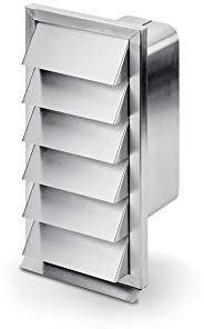 E-Jal HK flow 150 Store extérieur avec clapet anti-retour Profondeur de la tige : 120 mm, acier inoxydable, store extérieur 150 x 300 mm pour raccordement 222 x 89 mm à COMPAIR© flow 150.