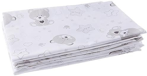 Italbaby 020.1000-002 Set Da 3 Lenzuoline Per Lettino In Puro Cotone E Made In Italy, color Grigio, 3 Unità