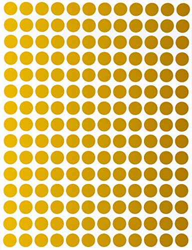 Klebepunkte Gold 8 mm runde Aufkleber – 0,8 cm Etiketten 2520 Stück von Royal Green