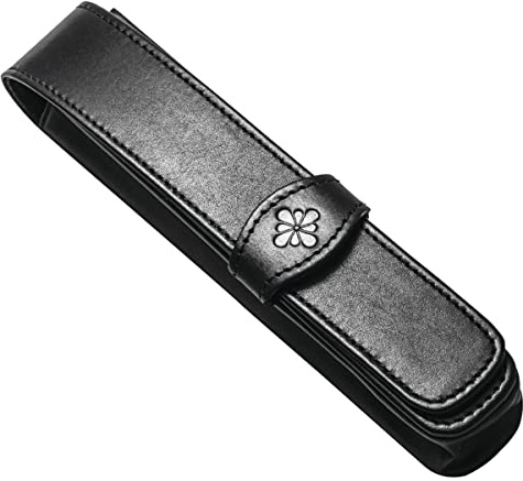 DIPLOMAT - Lederhülle Stifte - 1 bis 4 Stifte - Schick und Elegant - Langlebig - Schwarz