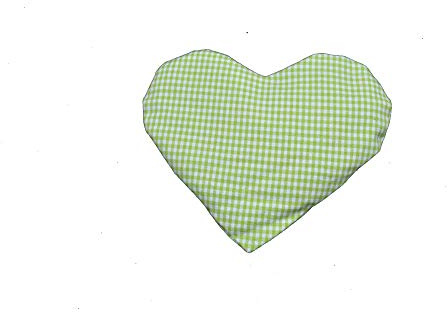 Coussin en forme de cœur à carreaux pour bébé - Coussin de colza - Coussin chauffant - Graines de colza