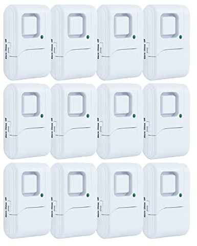 UltraPro Personal Security Window and Door Alarm, 12 Pack, DIY Protection, Burglar Alert, Wireless Chime/Alarm, Easy Installation, Home Security, Ideal for Home, Garage, Apartment, White, 45989