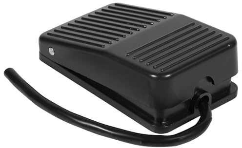 Elektrischer Fußschalter, 220 V, 10 A, Fussschalter Fußtaster Trittschalter Fußpedal Schalter mit 10 cm langem Kabel, Kunststoff, Schwarz
