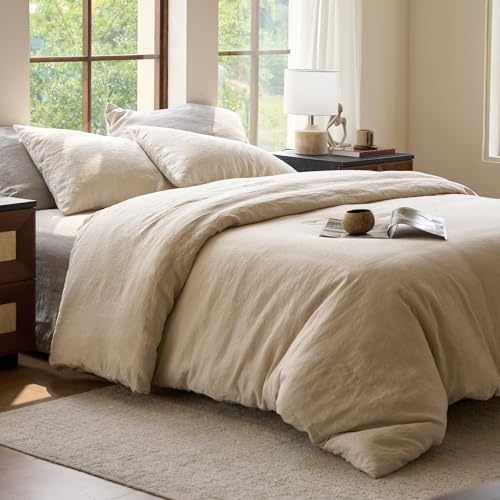 SIJO Premium Stone Washed Organic French Linen Duvet Cover, GOTS Certified Organic, Small Batch Sourced from Normandy, Best Cooling Linen Sheet Award by Sleep Foundation (Classic, King/Cal King)