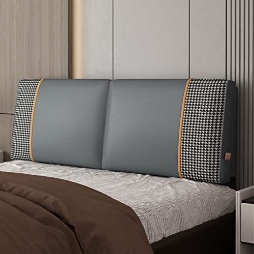 Gepolstertes Kopfteil Kissen Lesekissen Klassisches Hahnentritt Bett Rückenlehnen Kissen Großes Lendenwirbelsäulen-Gepolstertes Rückenkissen Schlafzimmer-Kopfteil,F,No headboard 78.7/200cm