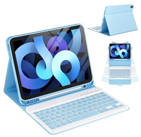 CC Store Funda con teclado para iPad Air de 11 pulgadas M3 2025/M2 2024, iPad Air 5/4 de 11.9 pulgadas, funda de teclado para iPad Pro 11 4/3/2/1Gen, funda de teclado desmontable inalámbrica con