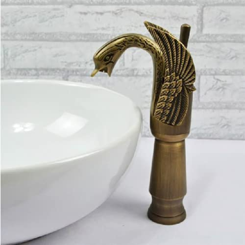 Swan Gold Badezimmer Hohe Kurze Wasserhähne Kalt Heiß Mischbatterie Einhandarmaturen Massives Messing Deck Montage Waschbecken Wasserhahn (ORB Hoch)