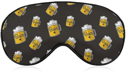 Glas mit Bier-Muster, Schlafmaske für Männer, Frauen, Teenager, Kinder, Nachtschlaf, Augenschutz, Augenbinde, blockiert Licht, weicher Komfort für Reisen, Yoga, Nickerchen