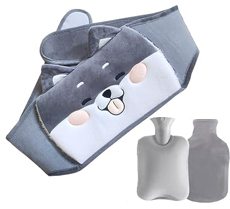 youjia Wärmflasche mit Bezug Wärmflaschengürtel Wärmflasche aus Gummi mit Weichem Taillenwärmer Abnehmbarer Taillen-Warmwasserbeutel für Nacken, Rücken, Schulter, Hand und Beine