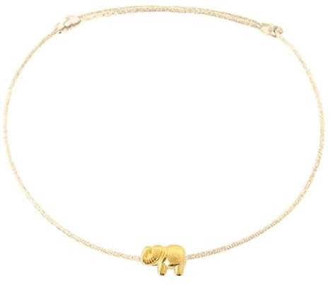 Selfmade Jewelry Fußkettchen Damen Elefant Silber Handgemachtes Fußband Größenverstellbar Inkl. Geschenk-Verpackung