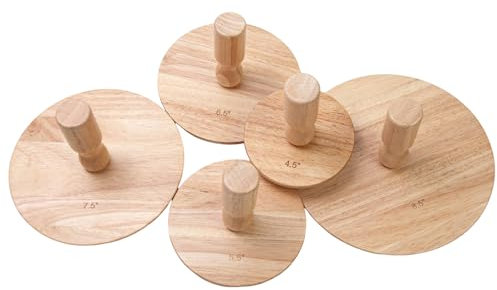 Lampstop Töpferformen Tonwerkzeuge aus Holz mit Griff für die Herstellung von Schalen und Tellern (5 Stück)