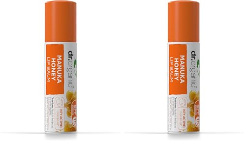 DR ORGANIC Manuka Honey Lip Balm 5ml (Packung mit 2)
