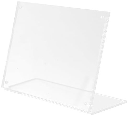 Lurrose Tischkartenhalter Transparent Doppelter Preisdisplay Ständer Für Restaurants Und Einzelhandel Stabiler Sockel Für Präsentation