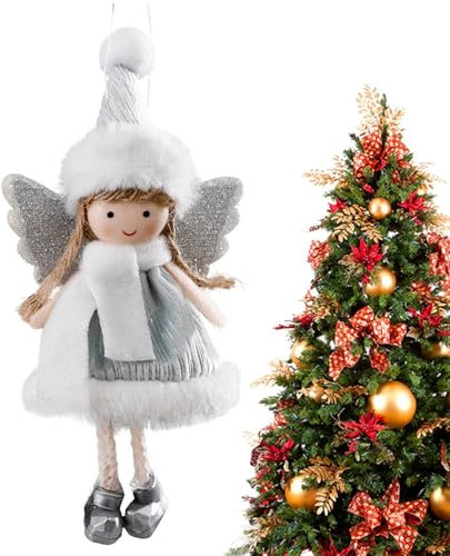 Weihnachtsengel-Puppenanhänger | Weihnachtsbaum-Puppe, Plüsch-Engel, hängende Dekorationen,Engel-Hängedekorationen mit Hüten, handgefertigte, bezaubernde Weihnachtsdekoration für Kamine, Büros, Zuhaus