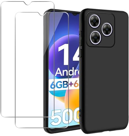 KZIOACSH Case for Blackview Wave 8C/WAVE 8/OSCAL FLAT 2C/Flat 2, Flexible Ultra Slim Drop Protection Anti-Scratch Rugged Cover Silky-Soft Touch Matte TPU Shockproof Bumper Cover with 2 Tempered Glass