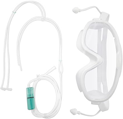 Unosuich 2 in 1 Hydrogen Eye Mask Kit Multifunctional H2 Gas Eye Glasses Ear Plug Goggles Set Hydrogen Inhalation Generator H2 Machine Accessories