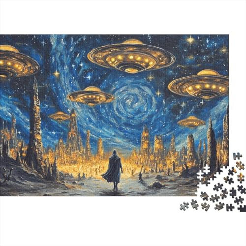 Platillo Volante Puzzle Imposible,desafío for Adults Entretenimiento Creativo 1000 Piezas Obra De Arte De Juego De para Adultos Y Niños Mayores De 12 Años 1000pcs (75x50cm)