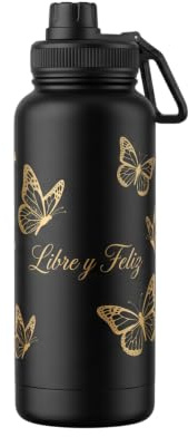 SOUVENIRS FACTORY Botella Térmica Personalizada con Foto 1L Acero Inox | Compartimento Secreto en la Base | Regalo Botella Profesora Fin de Curso | Bidón Térmico Personalizado Nombre y Diseño
