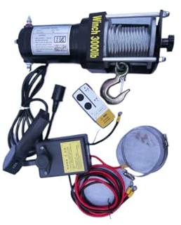 AYJYZHIAG Cabrestante eléctrico de 3000 Libras, 12 V, 24 V, for grúa de autorrescate de vehículos, Control Remoto inalámbrico(24V)