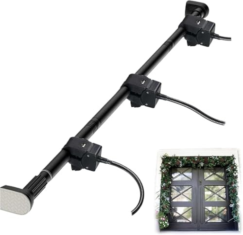 DZHCBNE 1PC Adjustable Garland Hanger, Adjustable Fits 32- 80 Doors,Heavy Duty Front Door Christmas Wreath Hook,Tension Rod Parties Accessories, Removable Reusable Door Hook for Outdoor(32-39)
