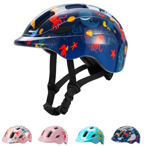 Favoto Uk-ft001782, Casco da Bicicletta Ragazzi, Blu Oceano, Small: 48-52cm / 18.9''-20.5''