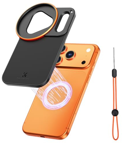 K&F CONCEPT Adaptateur de Support de Filtre à Lentille Magnétique Double Face, Compatible avec iPhone 17 Pro et Filtres à Filetage 58mm, Support de Filtre pour Téléphone (Filtre Non Inclus)