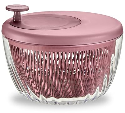 Guzzini - Spin&Store, Essoreuse à Salade avec Couvercle - Fabriqué en Italie - Mauve - 26 cm - 170900272