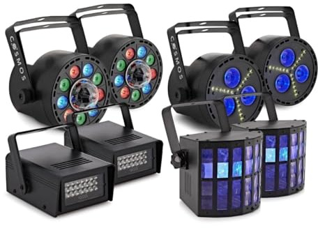 Pacchetto di luci stroboscopiche, Derby e LED per feste Cosmos
