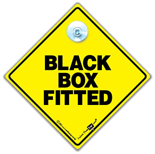 Black Box Car Sign, Speed Restricted Car Sign, Black Box Driver Sign 14cm x 14cm