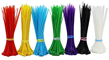 Kafton 100 Assorted Cable Ties Black Natural Coloured Nylon Plastic Zip Tie Wraps