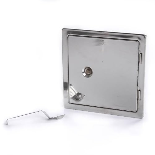 rg-vertrieb Kamintür Reinigungstür Revision Schornstein Edelstahl Putztür Weiss Stahl 2 Größen (Stahl 14x14cm)