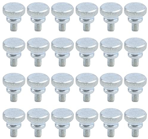 Antrader 24Pcs GB834 M4x6mm Zinc Plated Carbon Steel Flat Knurling Head Knurled Thumb Screw Hand Tighten Curtain Wall Glass Lock Mechanical Equipment Screws