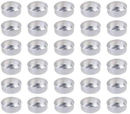 Healifty 200pcs Round Tin Tea Light Cups Empty Case Candle Wax Containers Candle Mold Model DIY Wax Candles Tealight Accessories